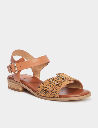 Sandales en cuir Kickers Bucidi camel femme