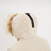 Parka &agrave; capuche fausse fourrure gris argent homme