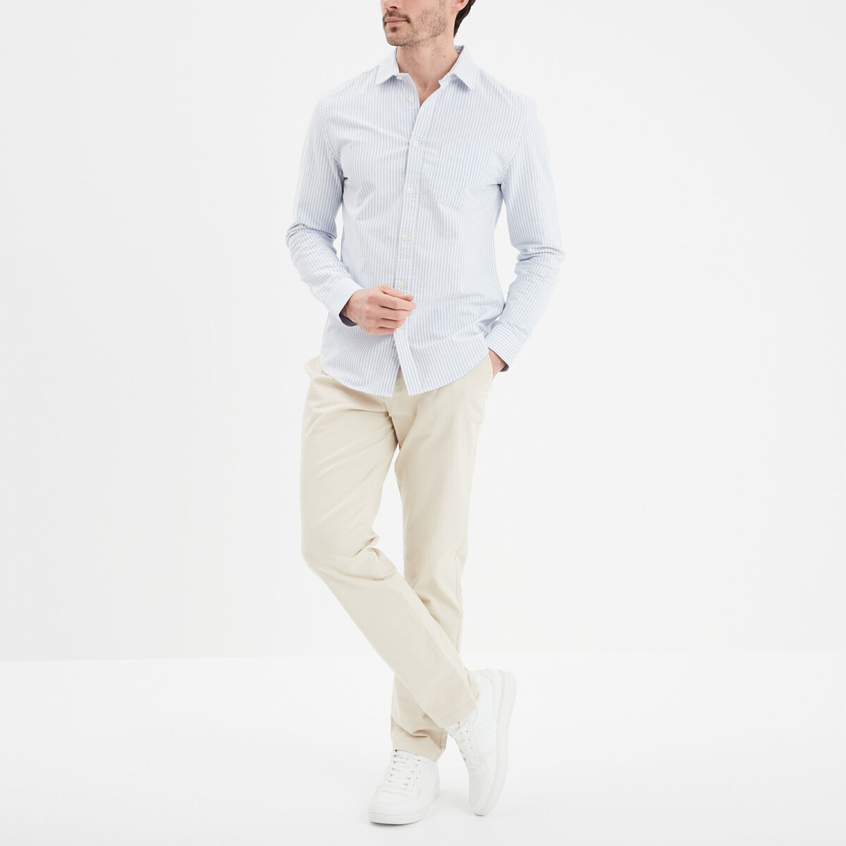 Chemise manches longues Creeks bleu ciel homme