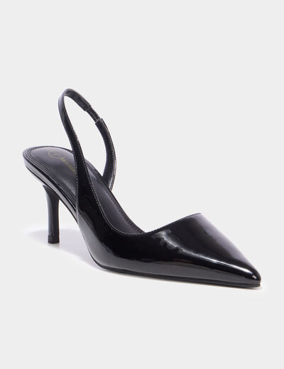 Escarpins slingback talons aiguilles noir femme