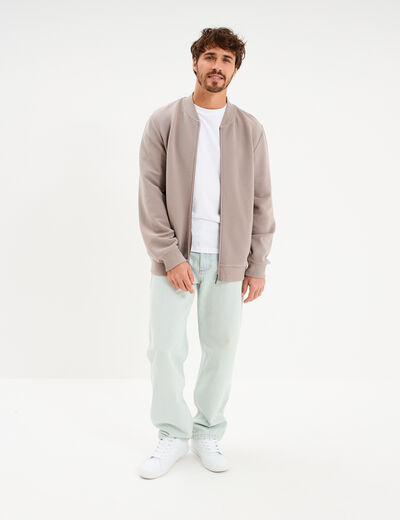Jean relaxed 5 poches coton denim bleach homme