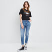 Jeans mom taille haute denim double stone femme