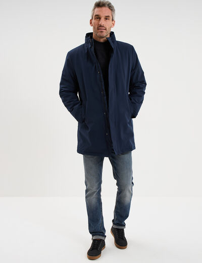 Parka 3-en-1 d&eacute;perlante bleu fonc&eacute; homme
