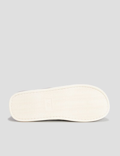 Chaussons mules matelassés fourrés gris homme