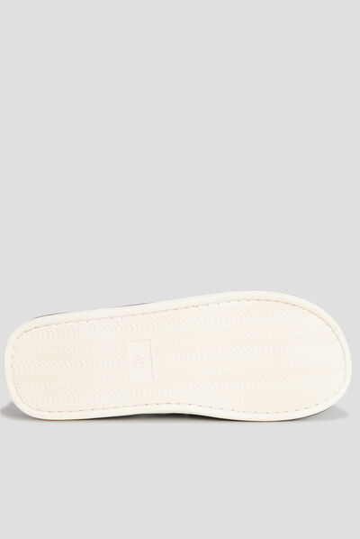 Chaussons mules matelassés fourrés gris homme