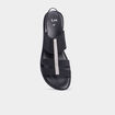 Sandales talons compens&eacute;s noir femme