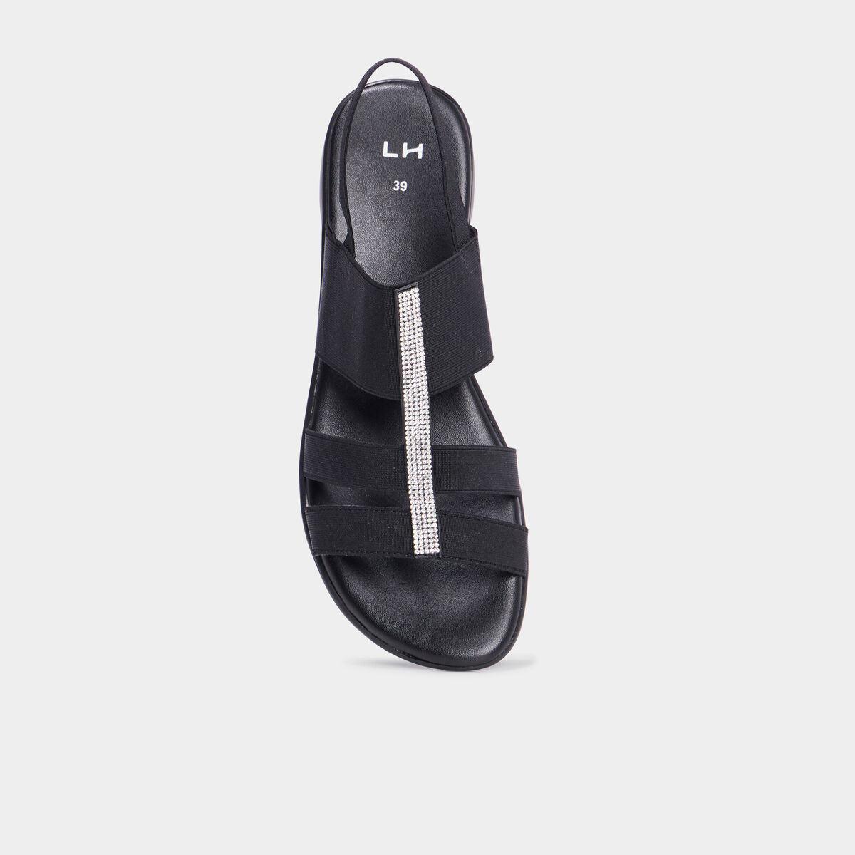 Sandales talons compens&eacute;s noir femme