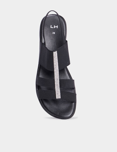 Sandales talons compensés noir femme
