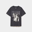 T-shirt droit coton C&eacute;line Dion gris fonc&eacute; femme