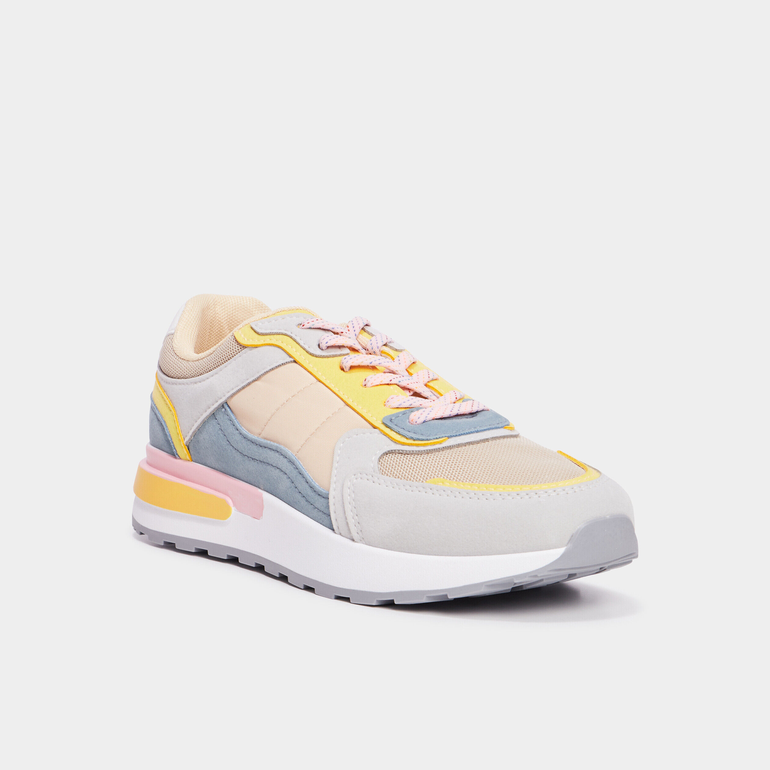 Baskets running avec lacets Creeks jaune femme CREEKS