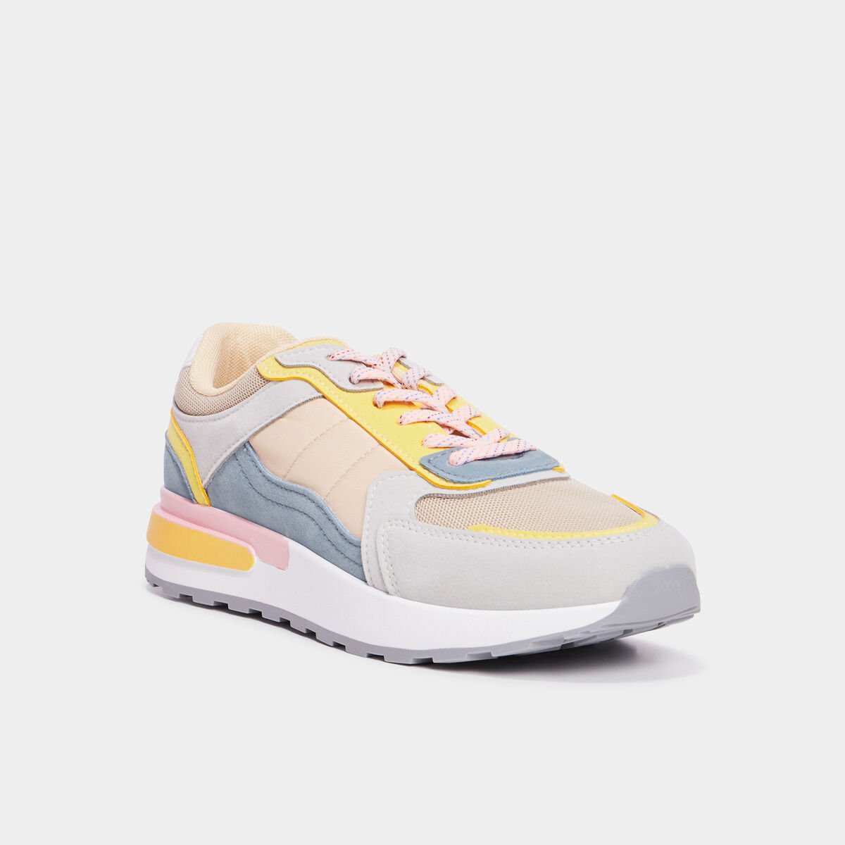 Baskets running avec lacets Creeks jaune femme