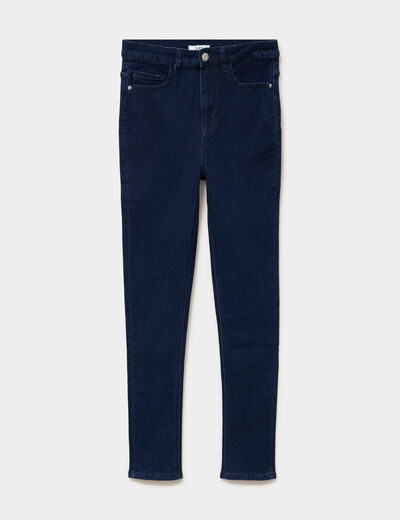 Jeans skinny taille haute denim brut femme