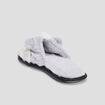 Chaussons mules fausse fourrure gris femme
