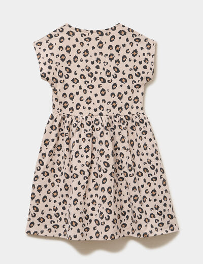 Robe courte droite sans manches cintr&eacute;e sable fille
