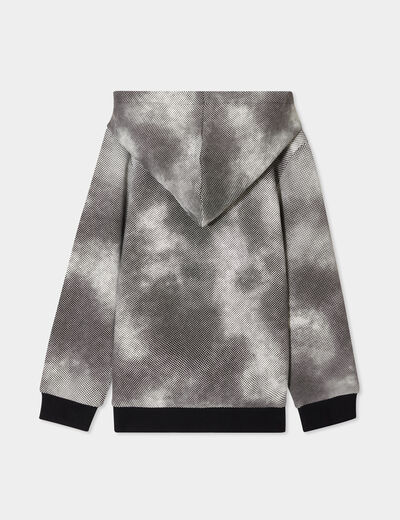 Sweat à capuche zippé noir garçon