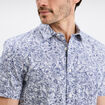 Chemise droite manches courtes coton ecru homme