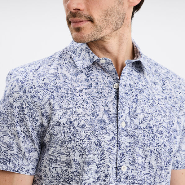 chemise droite manches courtes coton ecru homme Chemise droite manches courtes coton ecru homme