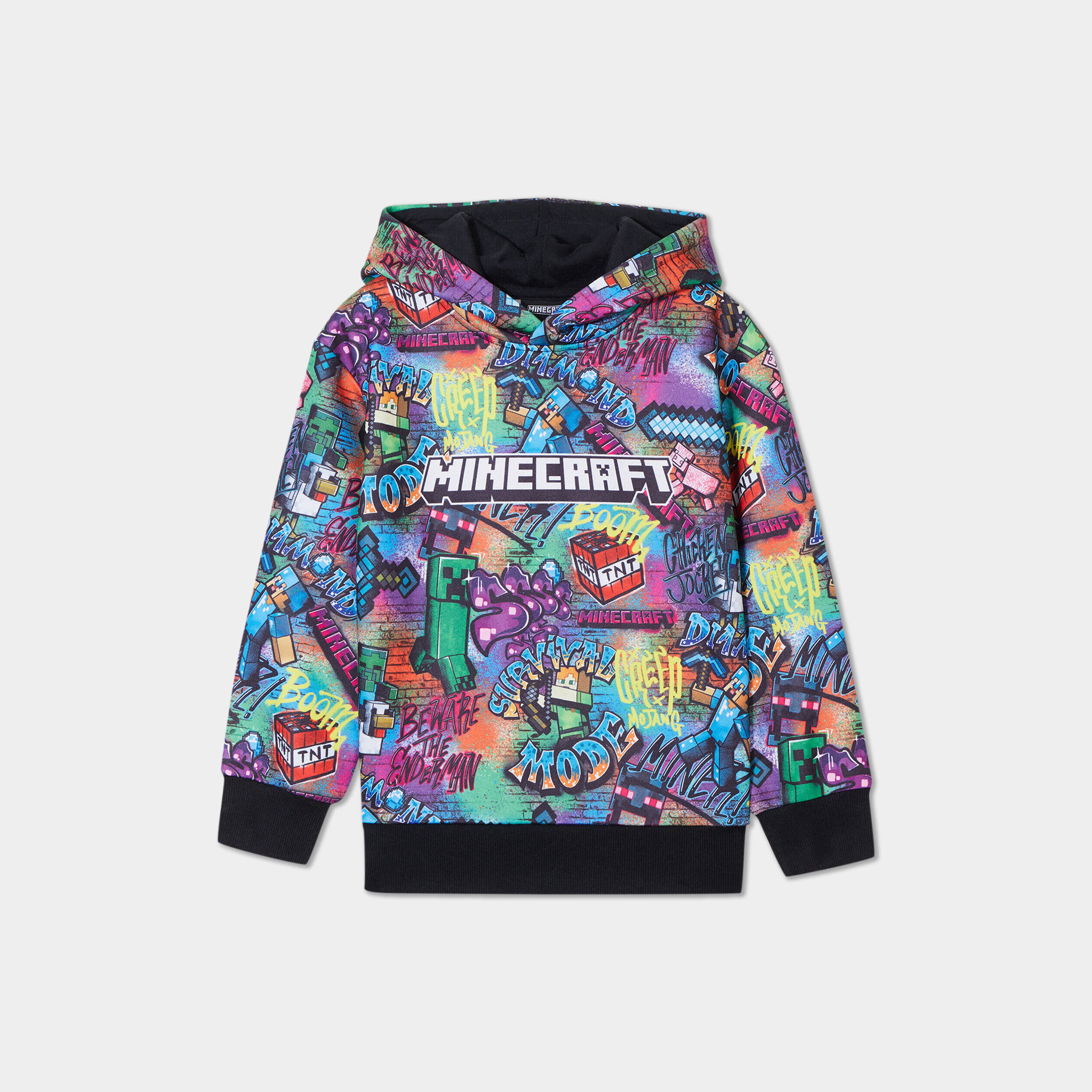 Sweat à capuche hoodie Minecraft multicolore garçon