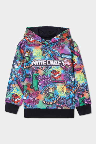 Sweat &agrave; capuche hoodie Minecraft multicolore gar&ccedil;on