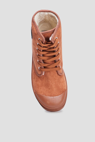 Baskets montantes fourrées Trappeur marron femme