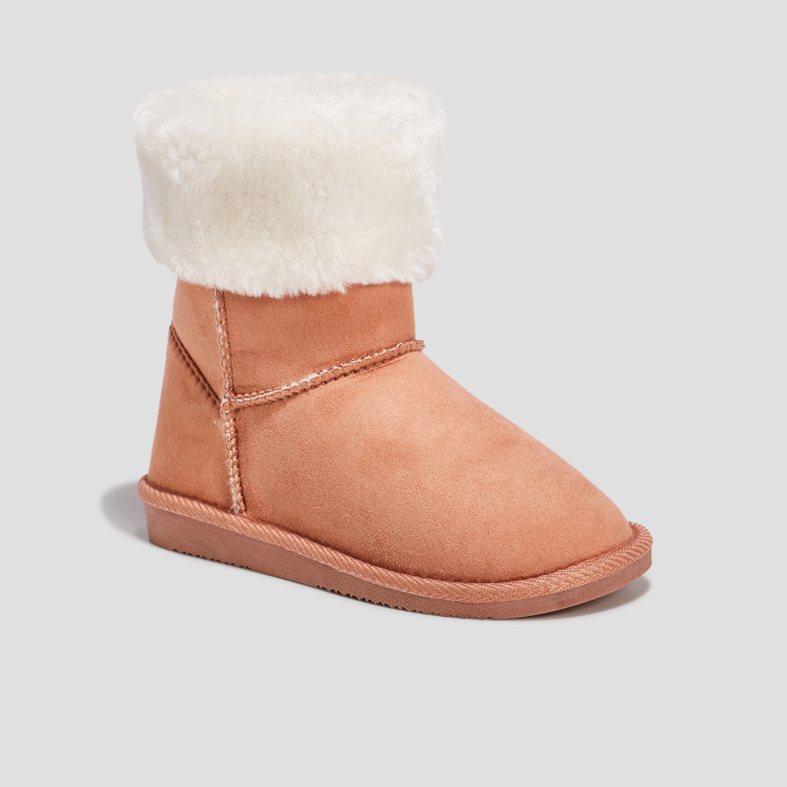 Bottines bout rond fourrées camel fille CREEKS