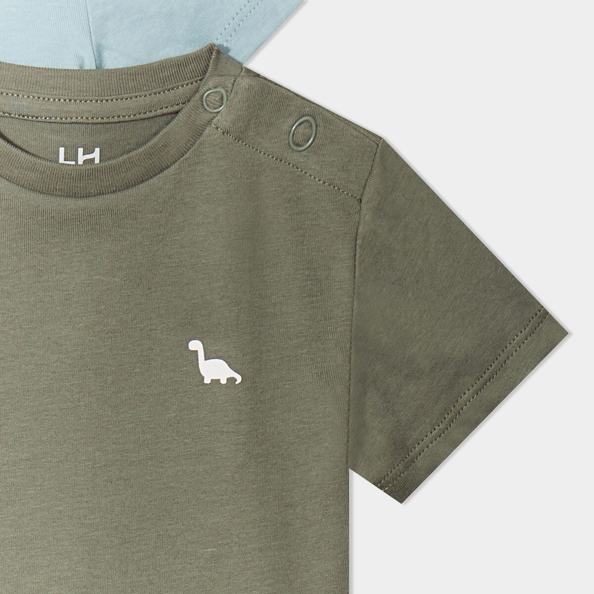 Lot de 3 t-shirts manches courtes coton vert kaki bébé garçon