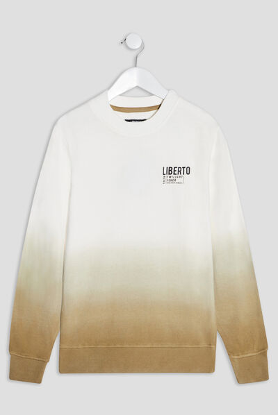 Sweat à col rond Liberto ivoire homme