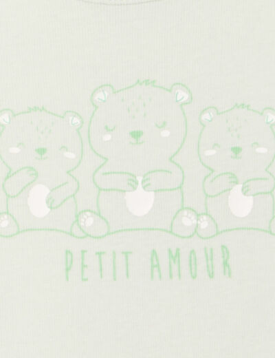 Lot 3 bodies US manches longues coton vert clair bébé