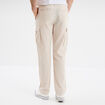 Pantalon cargo en lin m&eacute;lang&eacute; gris clair homme