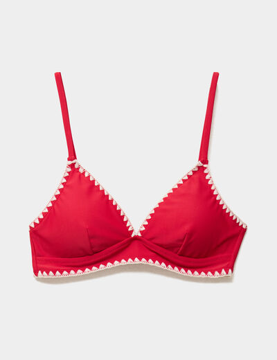 Haut de maillot de bain triangle rouge femme