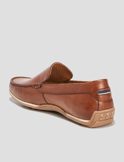 Mocassins en cuir marron homme