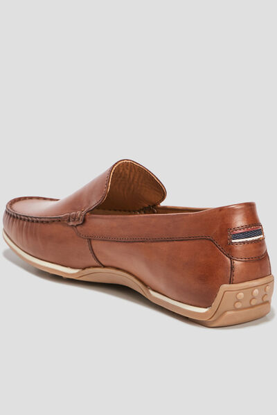 Mocassins en cuir marron homme