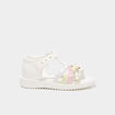 Sandales brides crois&eacute;es semelle souple blanc fille