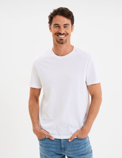 T-shirt en coton manches courtes blanc homme