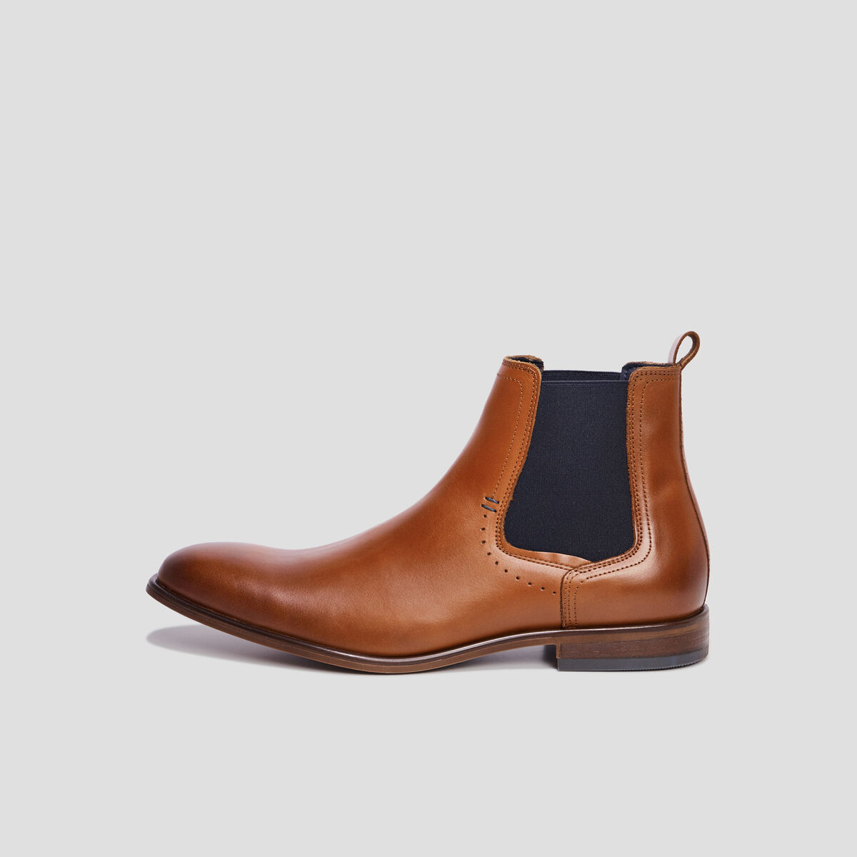 Bottines chelsea en cuir marron cognac homme