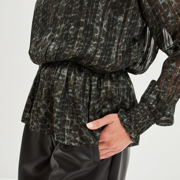 blouse cintree col en v liberto vert kaki femme Blouse cintrée col en V Liberto vert kaki femme