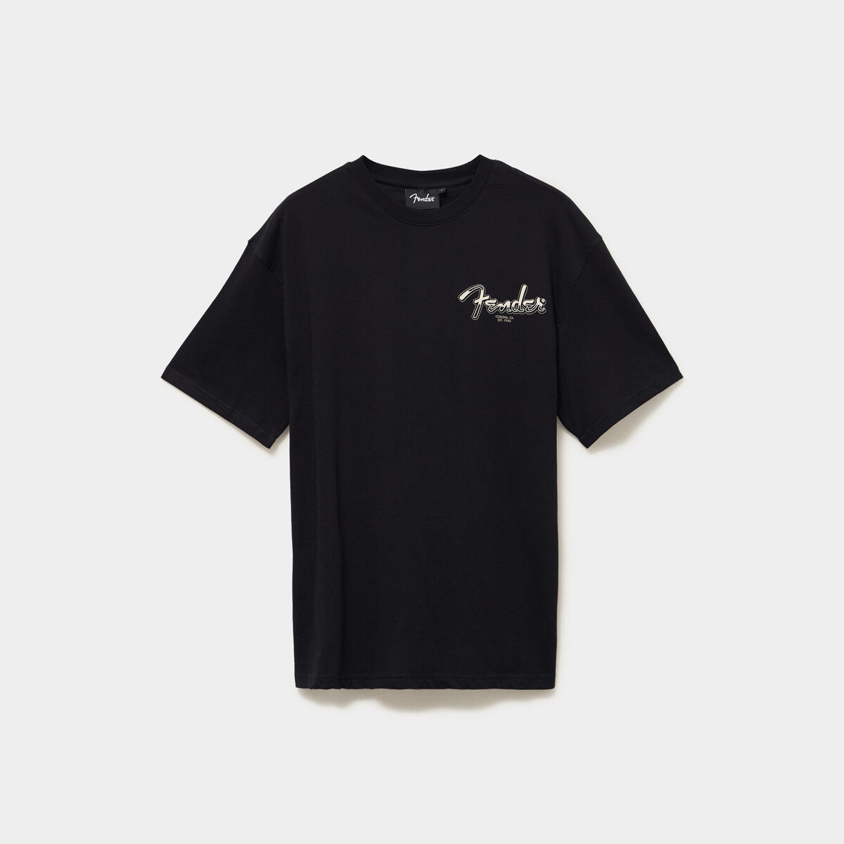 T-shirt manches courtes coton Fender noir homme