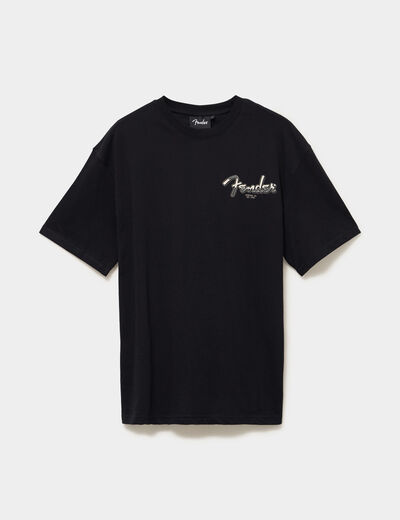 T-shirt manches courtes coton Fender noir homme