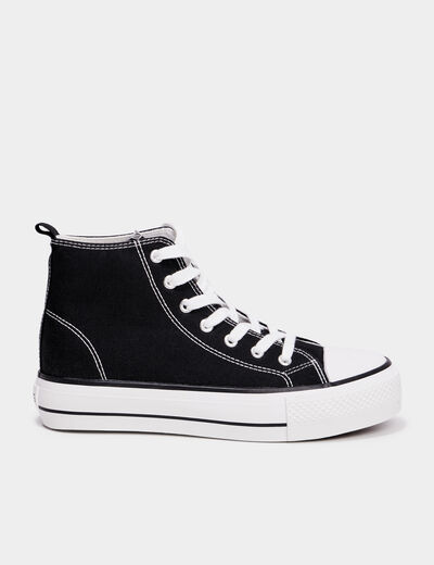 Baskets montantes à lacets Creeks noir femme
