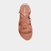 Sandales plates en cuir Creeks marron femme