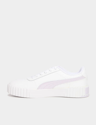 Tennis basses à lacets en cuir Puma violet femme