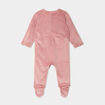 Dors-bien effet velours manches longues vieux rose bébé fille