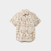 Chemise droite manches courtes coton sable gar&ccedil;on