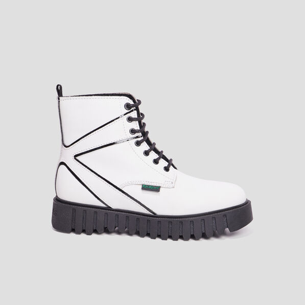 Bottines en cuir Kickers Kickfab blanc femme