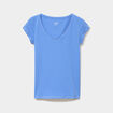 T-shirt col V ajust&eacute; manches courtes bleu electrique femme