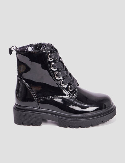 Bottines crantées zippées Liberto noir fille