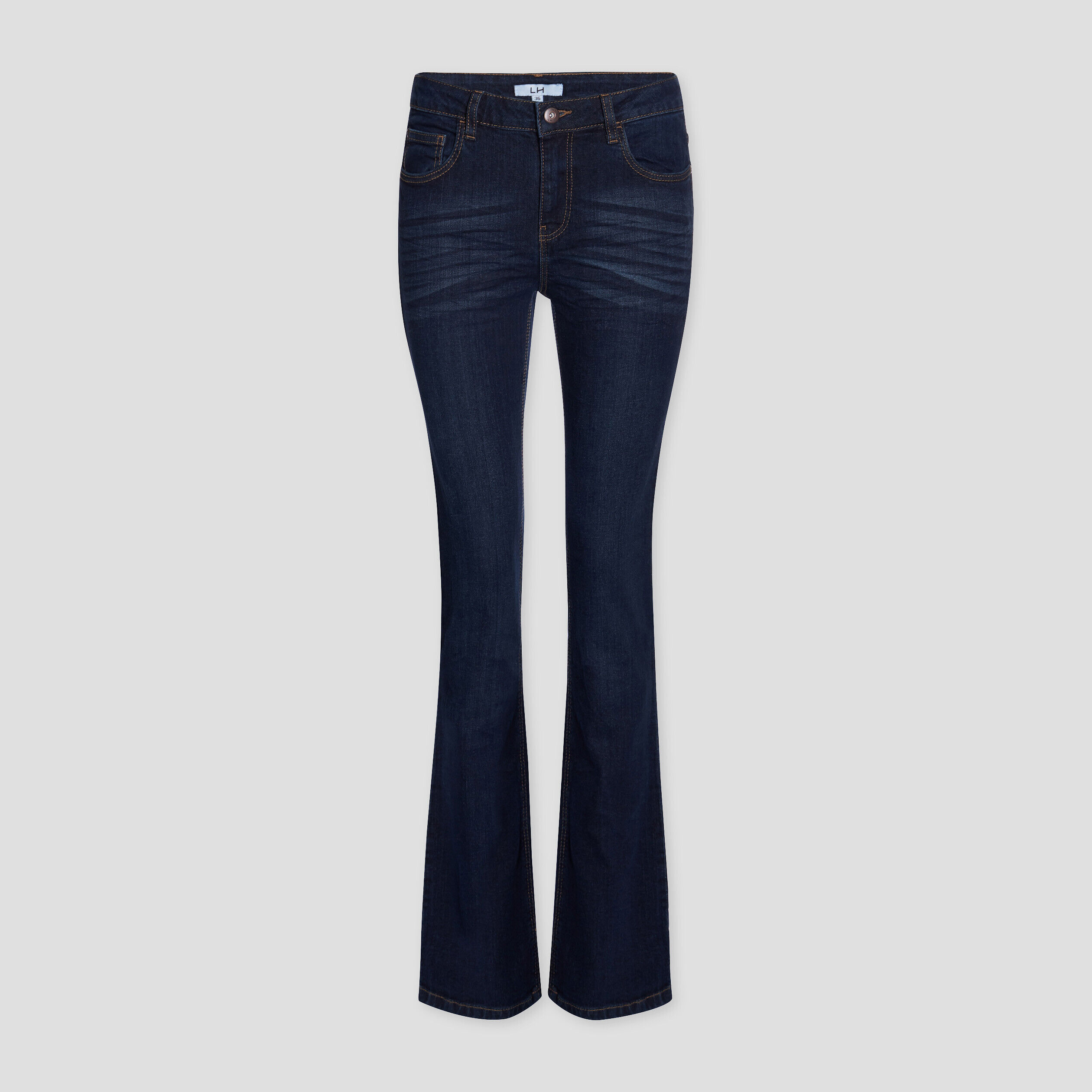 Jeans bootcut taille basse femme denim brut | La Halle