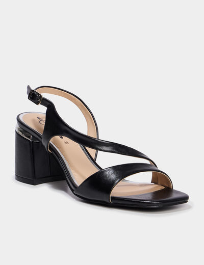 Sandales c&eacute;r&eacute;monie &agrave; talons 5 cm noir femme