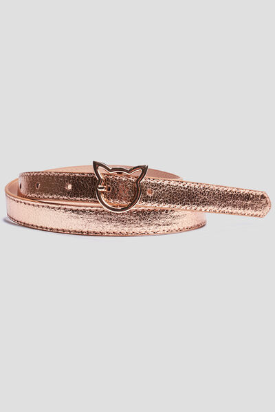 Ceinture métallisée rose fille