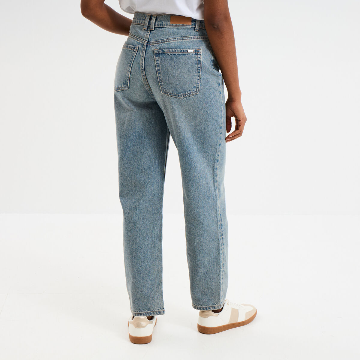 Jeans mom 7/8ème taille haute Creeks denim dirty femme